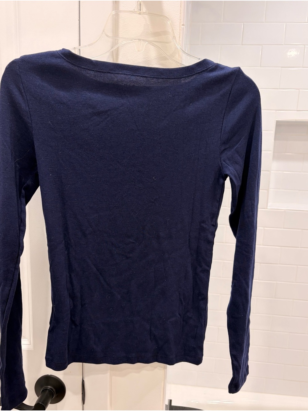 GAP Women's Long-Sleeve Navy Crew Top